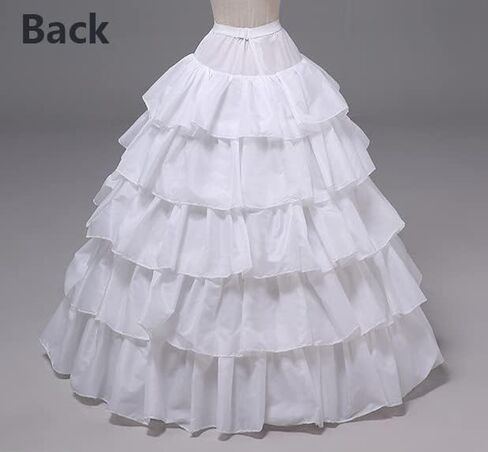 Albodanl Women's Hoop Petticoat Bridal Ball Gown Crinoline 4 Hoop 5 Ruffles Layers in Saudi Arabia
