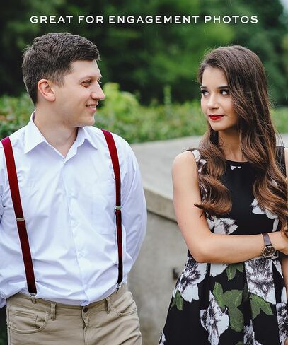 حمالات بورغندي للرجال - مقاس قابل للتعديل مرن بعرض 1 انش على شكل حرف Y للنساء والرجال، مشابك شديدة التحمل, عنابي in Kuwait