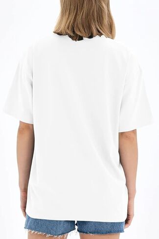 العصرية الملكة المرأة المتضخم تي شيرت فضفاضة تناسب القطن Crewneck قصيرة الأكمام بلايز الصيف بلوزة غير رسمية 2023 Y2K الأساسية المحملة in Kuwait