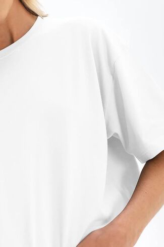 العصرية الملكة المرأة المتضخم تي شيرت فضفاضة تناسب القطن Crewneck قصيرة الأكمام بلايز الصيف بلوزة غير رسمية 2023 Y2K الأساسية المحملة in Kuwait