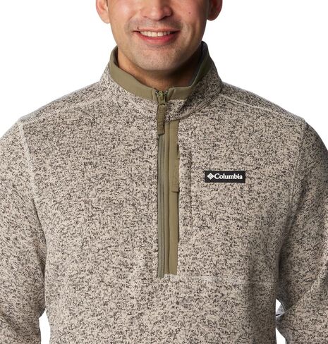 Columbia Men's Sweater Weather Half Zip, Dark Stone Heather/Stone Green, X-Large in Saudi Arabia