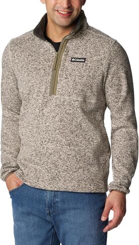 Columbia Men's Sweater Weather Half Zip, Dark Stone Heather/Stone Green, X-Large in Saudi Arabia
