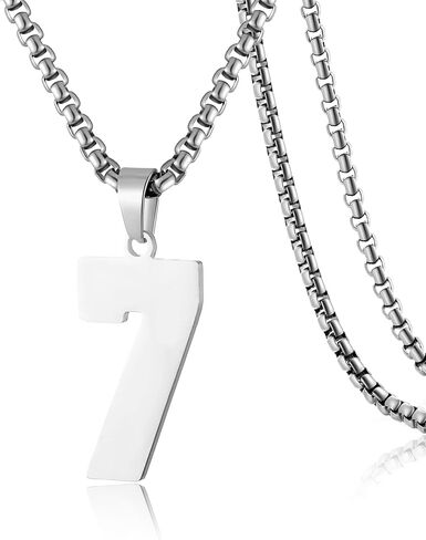 SKQIR Number Necklace for Men Black Baseball Jersey Number Pendant for Boys Athletes Number Chain Pandent for Boys Sport Stainless Steel necklace in Kuwait