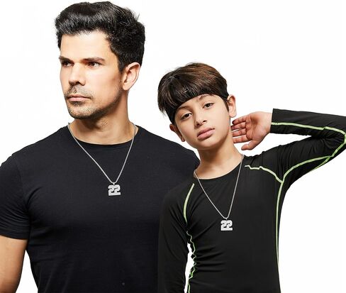 SKQIR Number Necklace for Men Black Baseball Jersey Number Pendant for Boys Athletes Number Chain Pandent for Boys Sport Stainless Steel necklace in Kuwait