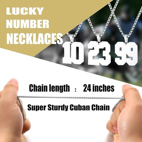 SKQIR Number Necklace for Men Black Baseball Jersey Number Pendant for Boys Athletes Number Chain Pandent for Boys Sport Stainless Steel necklace in Kuwait