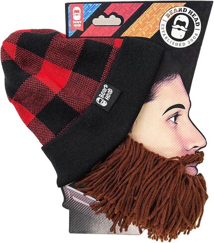 قبعة Beard Head Lumberjack Plaid - قبعة أصلية مصنوعة يدويًا ولحية قابلة للإزالة in Kuwait