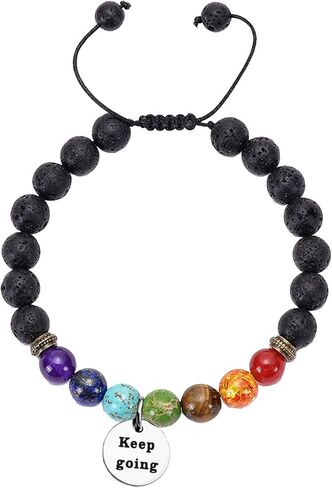 استمر في العمل مع سوار شاكرا 7 مع سوار روحي مجدول قابل للتعديل بحجم حبل القلق in Kuwait