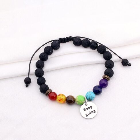 استمر في العمل مع سوار شاكرا 7 مع سوار روحي مجدول قابل للتعديل بحجم حبل القلق in Kuwait