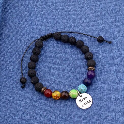 استمر في العمل مع سوار شاكرا 7 مع سوار روحي مجدول قابل للتعديل بحجم حبل القلق in Kuwait