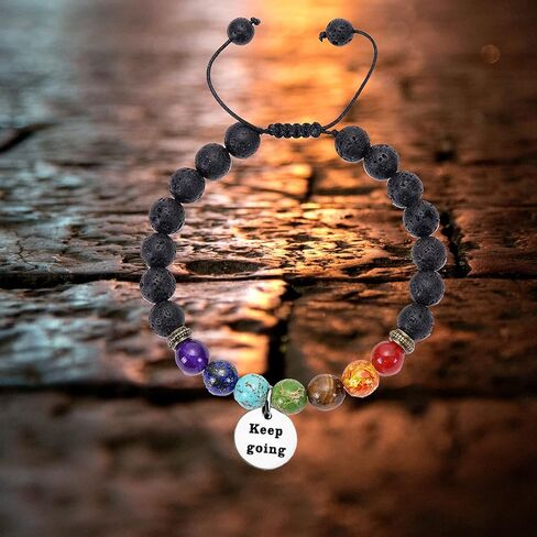 استمر في العمل مع سوار شاكرا 7 مع سوار روحي مجدول قابل للتعديل بحجم حبل القلق in Kuwait