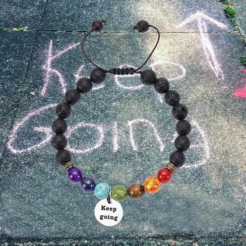 استمر في العمل مع سوار شاكرا 7 مع سوار روحي مجدول قابل للتعديل بحجم حبل القلق in Kuwait