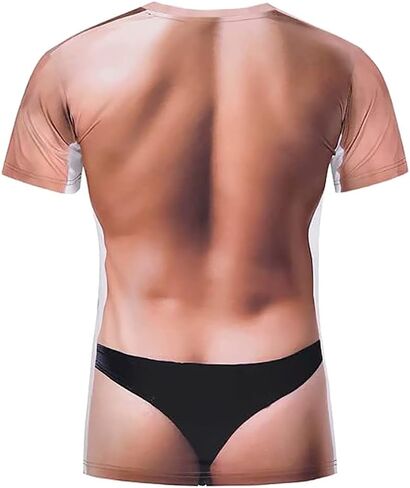 تي شيرت Thuizen الرجالي ثلاثي الأبعاد ذو العضلات العارية المضحكة in Kuwait