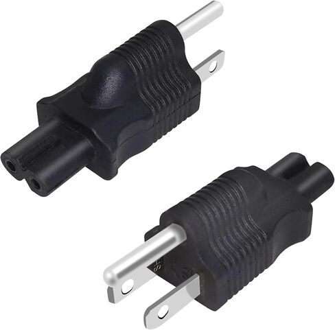 GINTOOYUN 2Pack NEMA 5-15P to IEC320 C7 Adapter, 3 Prong AC Laptop Power IEC 60320 C7 Converter, for Notebook Power Adapter Wireless Conversion,etc 15A 125V in Saudi Arabia