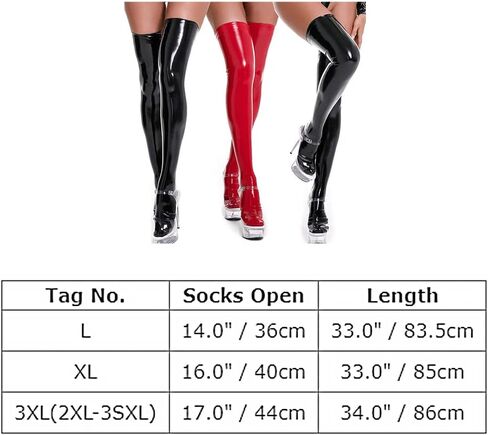 Women Shiny Metallic Long Gloves and PVC Wet Look Thigh High Stockings for Night Club Dance Dress up Halloween Costume in Saudi Arabia