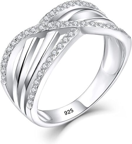 Starchenie Rings for Women,Infinity Statement Rings for Women 925 Sterling Silver Anniversary Ring Eternity Twisted Engagement Jewelry in Kuwait