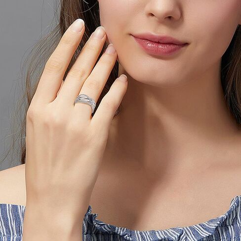 Starchenie Rings for Women,Infinity Statement Rings for Women 925 Sterling Silver Anniversary Ring Eternity Twisted Engagement Jewelry in Kuwait