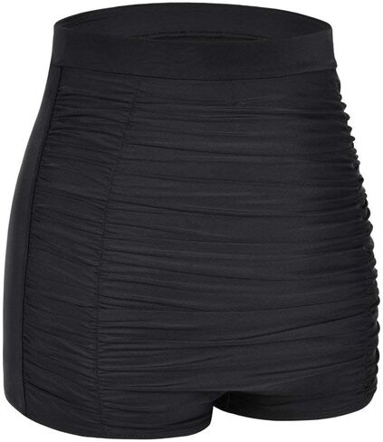 Mycoco Women's Super High Waist Swim Shorts Shirred Tummy Control Swimwear Tankini Bikini Bottoms in Saudi Arabia