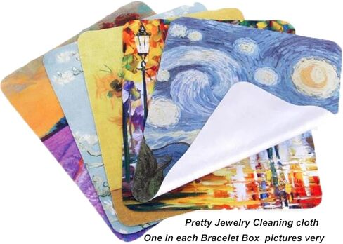 ثلاثة فان جوخ ليلة مليئة بالنجوم مع قطعة قماش للتنظيف (ذهبي)، متوسط، زجاج, Medium, زجاج in Kuwait