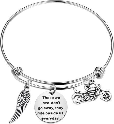 POTIY Motorcycle Memorial Gift Sympathy Jewelry Those We Love Don't Go Away Bracelet in Memory of Brother Dad Husband Gift in Saudi Arabia