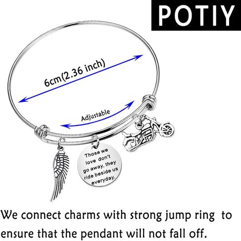 POTIY Motorcycle Memorial Gift Sympathy Jewelry Those We Love Don't Go Away Bracelet in Memory of Brother Dad Husband Gift in Saudi Arabia