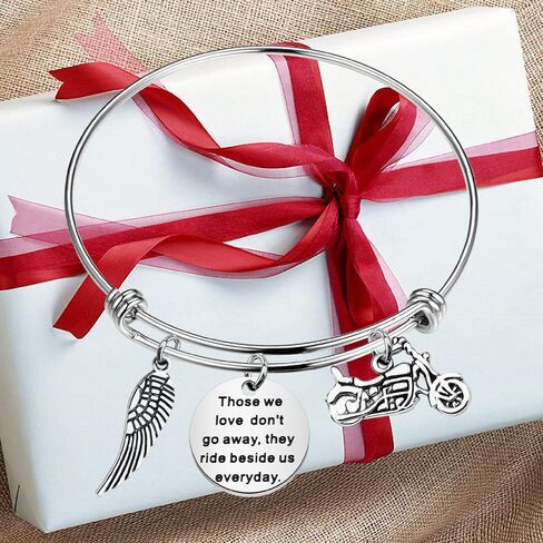 POTIY Motorcycle Memorial Gift Sympathy Jewelry Those We Love Don't Go Away Bracelet in Memory of Brother Dad Husband Gift in Saudi Arabia
