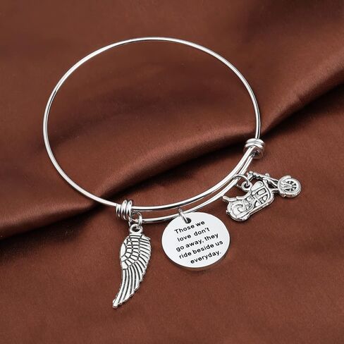 POTIY Motorcycle Memorial Gift Sympathy Jewelry Those We Love Don't Go Away Bracelet in Memory of Brother Dad Husband Gift in Saudi Arabia