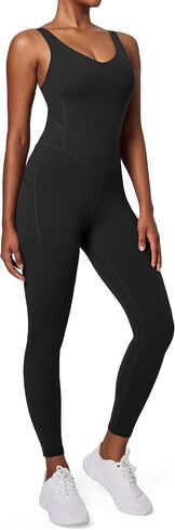 IUGA One Piece Jumpsuits for Women Tummy Control Workout Romper Unitard Bodysuit Bodycon Jumpsuit Built-in Bras in Saudi Arabia
