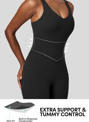 IUGA One Piece Jumpsuits for Women Tummy Control Workout Romper Unitard Bodysuit Bodycon Jumpsuit Built-in Bras in Saudi Arabia