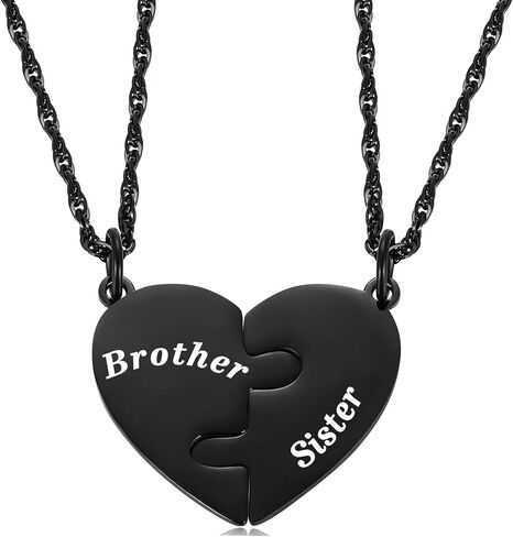 Ralukiia Mother and Son Heart Matching Necklace Set for 2 - Son to Mom Mother's Day Gifts - Mother to Boys Graduation Back to School Birthday Jewelry in Kuwait