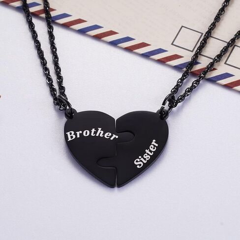 Ralukiia Mother and Son Heart Matching Necklace Set for 2 - Son to Mom Mother's Day Gifts - Mother to Boys Graduation Back to School Birthday Jewelry in Kuwait