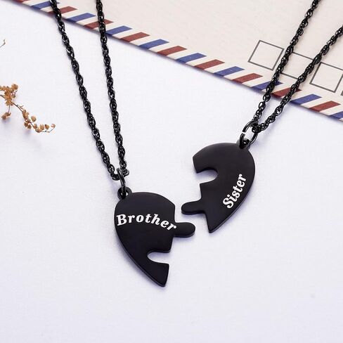 Ralukiia Mother and Son Heart Matching Necklace Set for 2 - Son to Mom Mother's Day Gifts - Mother to Boys Graduation Back to School Birthday Jewelry in Kuwait