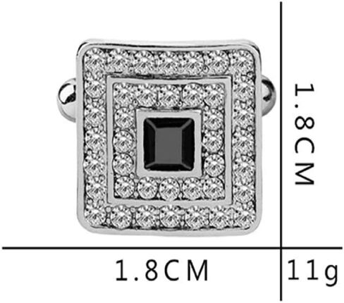 V & L Black Silver Crystal Cuff links – Fancy Unique Elegant Sparkling Luxury Gem Stone Cufflinks for men in Square - Perfect for Wedding, Formal, Suits, Business and Groom Cufflink in Saudi Arabia
