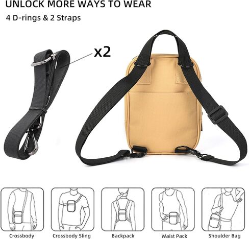 ChuLian Crossbody Bag Sling Bags for Women Men Travel Sling Purse 5 in1 with 2Pack Adjustable Strap Multi Position Fanny Pack in Kuwait