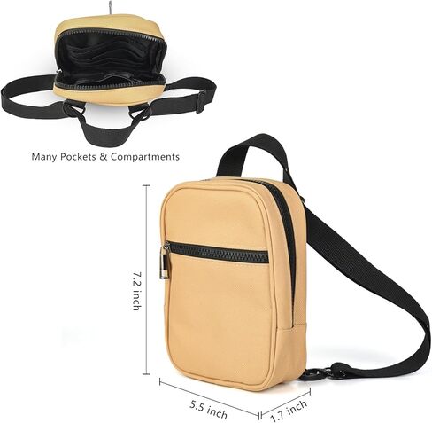 ChuLian Crossbody Bag Sling Bags for Women Men Travel Sling Purse 5 in1 with 2Pack Adjustable Strap Multi Position Fanny Pack in Kuwait