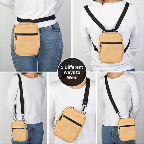 ChuLian Crossbody Bag Sling Bags for Women Men Travel Sling Purse 5 in1 with 2Pack Adjustable Strap Multi Position Fanny Pack in Kuwait