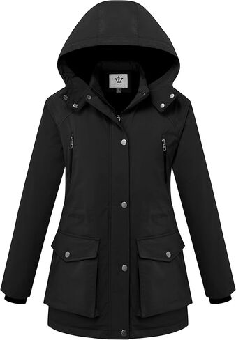 WenVen Women's Waterproof Winter Coats Warm Thicken Puffer Jackets with Detachable Hood in Kuwait