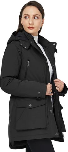 WenVen Women's Waterproof Winter Coats Warm Thicken Puffer Jackets with Detachable Hood in Kuwait