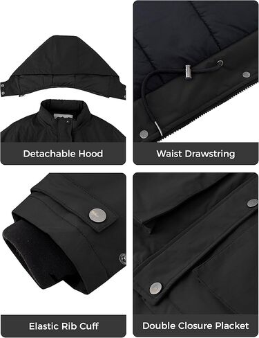 WenVen Women's Waterproof Winter Coats Warm Thicken Puffer Jackets with Detachable Hood in Kuwait