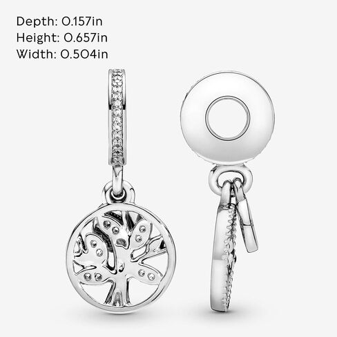 PANDORA Jewelry Sparkling Family Tree Dangle Cubic Zirconia Charm in Sterling Silver and 14K Yellow Gold, With Gift Box in Saudi Arabia