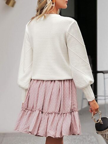 Miessial Women's Fall Floral Crewneck Knit Sweater Long Sleeve Casual Y2K Vintage Chunky Pullover Sweater Tops Trendy in Kuwait