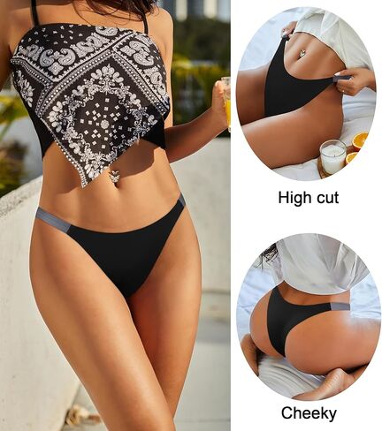 UMMISS ملابس داخلية بيكيني للنساء صفيق 10 حزمة مريحة مثير محب سراويل عالية قطع سلسلة سلس تنفس ملخصات in Kuwait