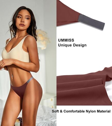UMMISS ملابس داخلية بيكيني للنساء صفيق 10 حزمة مريحة مثير محب سراويل عالية قطع سلسلة سلس تنفس ملخصات in Kuwait