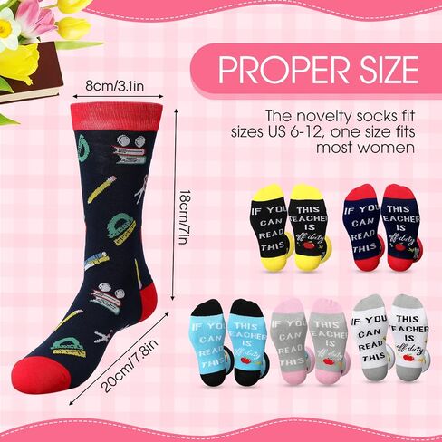 Sintuff 5 Pairs Novelty Teacher Socks Graduation Appreciation Gifts If You Can Read This Teacher Is off Duty Socks Thank You Graduation Gift Socks for Birthday Graduation Party in Saudi Arabia