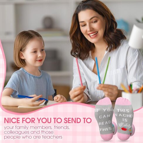 Sintuff 5 Pairs Novelty Teacher Socks Graduation Appreciation Gifts If You Can Read This Teacher Is off Duty Socks Thank You Graduation Gift Socks for Birthday Graduation Party in Saudi Arabia