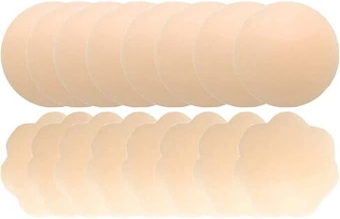 8 أزواج من أغطية الحلمات من QUXIANG للنساء قابلة لإعادة الاستخدام من السيليكون اللاصق، أغطية بدون حلمات بتلات مستديرة مع صندوق سفر بيج in Kuwait