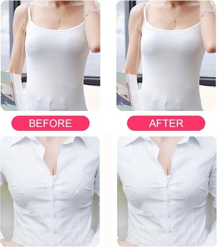 8 أزواج من أغطية الحلمات من QUXIANG للنساء قابلة لإعادة الاستخدام من السيليكون اللاصق، أغطية بدون حلمات بتلات مستديرة مع صندوق سفر بيج in Kuwait