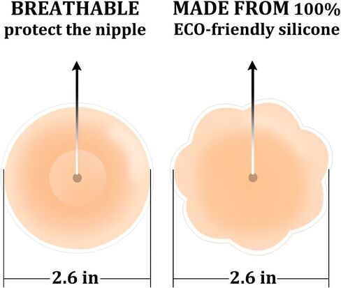 8 أزواج من أغطية الحلمات من QUXIANG للنساء قابلة لإعادة الاستخدام من السيليكون اللاصق، أغطية بدون حلمات بتلات مستديرة مع صندوق سفر بيج in Kuwait