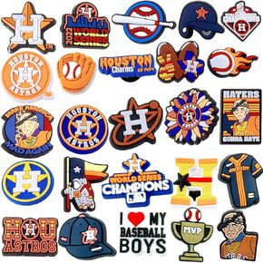 25 قطعة من إكسسوارات أحذية البيسبول الرياضية المختلفة لتزيين الأحذية للبنات والأولاد، صنادل ساحرة لهدايا الحفلات باللون الأزرق in Kuwait