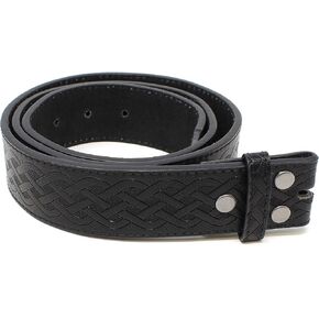 BC Belts Leather Belt Strap with Embossed Celtic Knot Weave Pattern 1.5" Wide with Snaps in Saudi Arabia