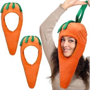 Therwen 2 Pcs Halloween Carrot Hat Funny Carrot Headgear Novelty Unisex Vegetables Gift for Kid Adult Cosplay in Saudi Arabia